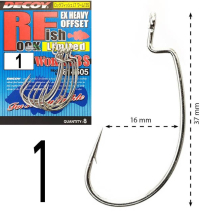 Крючки Decoy оффсетные Worm 13S Rock Fish Limited size 1